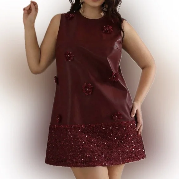 ♥️ PLUS PU & Sequin Dress ♥️ - Picture 2 of 6